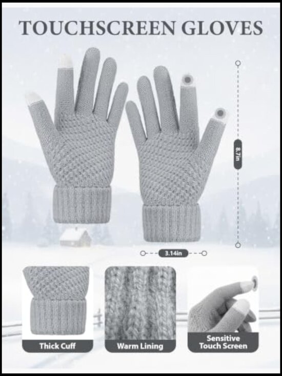 Winter Knit Beanie Hat Scarf Gloves and Ear Warmer Set main image 5